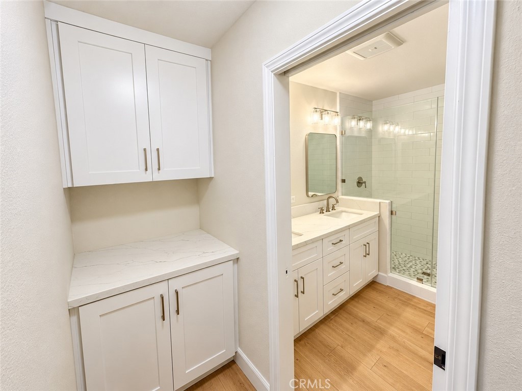 Brand new linen cabinets with new quartz countertops - 12 Springwater, Irvine CA 92604 - photo 20