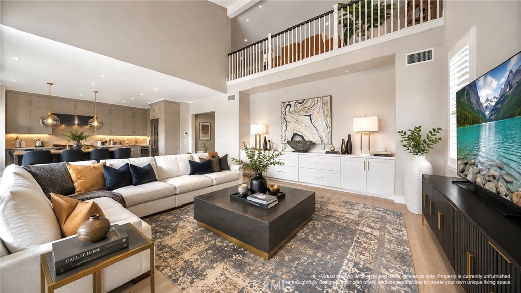 Virtual staging is for style and décor reference only. Property is currently unfurnished. The thoughtfully designed floo - 128 Roscomare, Irvine CA 92602 - photo 6
