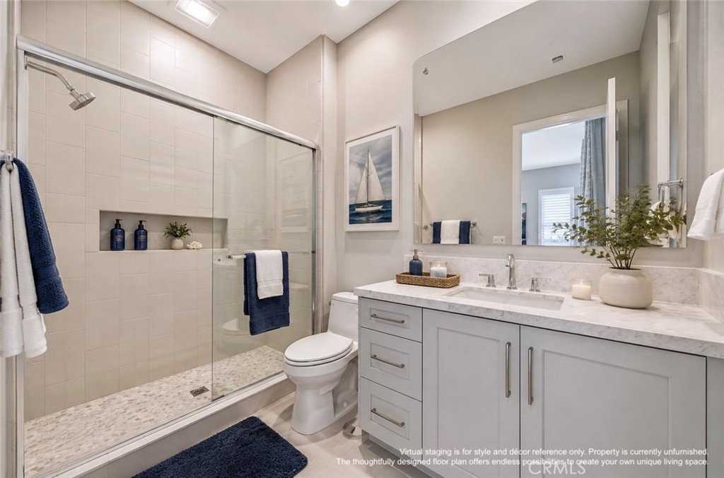 Virtual staging is for style and décor reference only. Property is currently unfurnished. The thoughtfully designed floo - 128 Roscomare, Irvine CA 92602 - photo 12