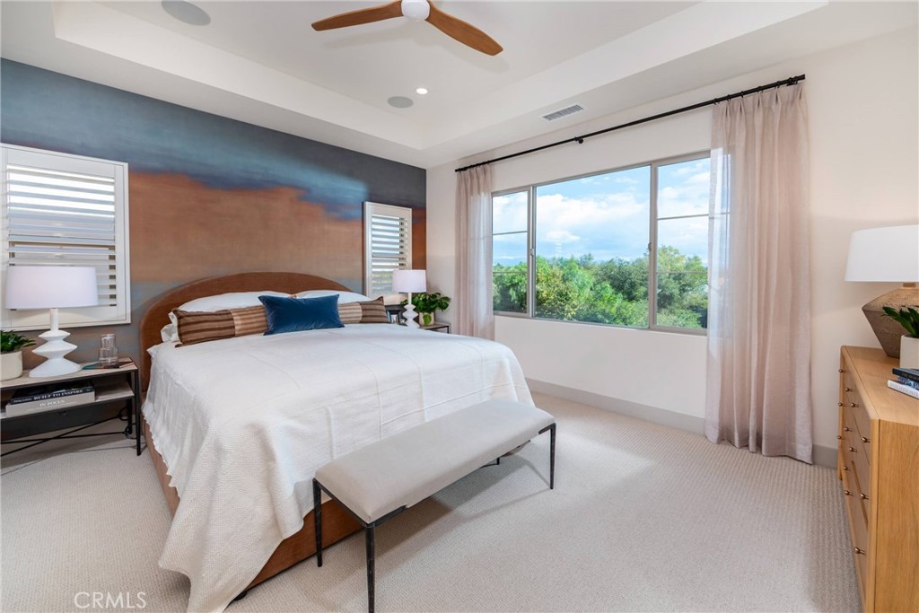 Primary bedroom with coffered ceilings - 136 Pisano, Irvine CA 92618 - photo 2