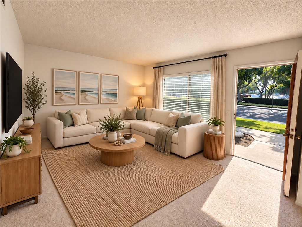 Virtually staged living room - 2 Greenleaf, Irvine CA 92604 - photo 4