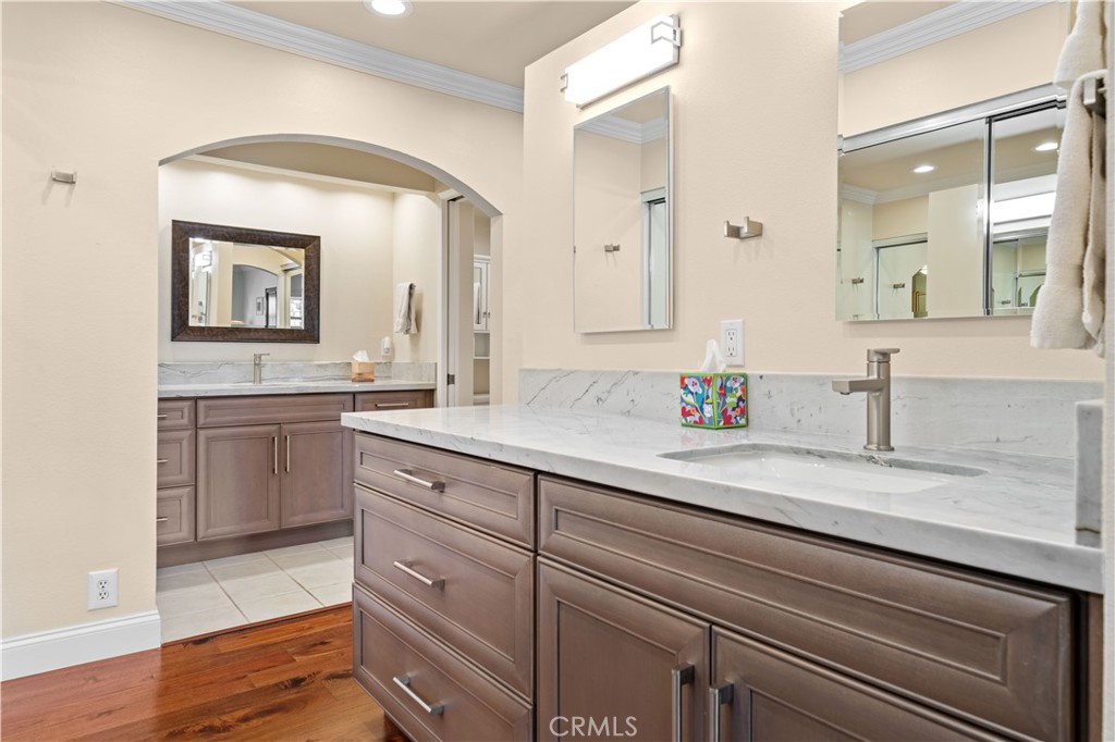 Primary Bathroom with 2 vanities each with own sink & cabinets - 30 Arboles 34, Irvine CA 92612 - photo 24