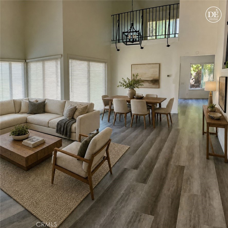 Virtually Stage Living Room & Dining Room coming in Front Door - 4141 Pleasant, Irvine CA 92604 - photo 2