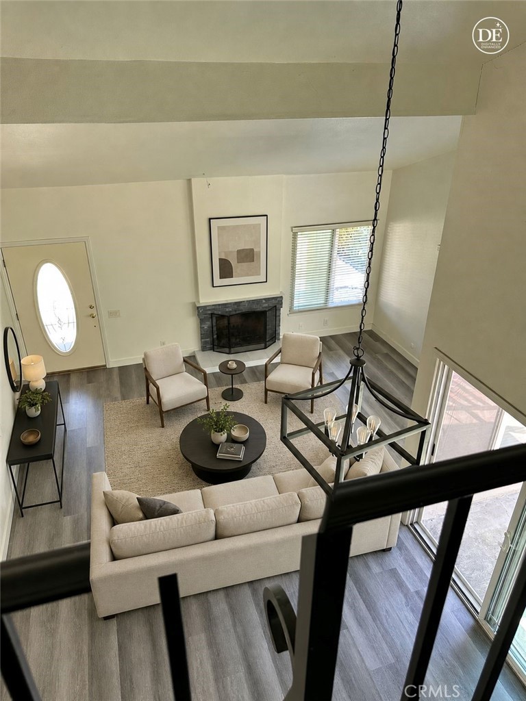 Virtually Staged looking Downstairs from Loft - 4141 Pleasant, Irvine CA 92604 - photo 7