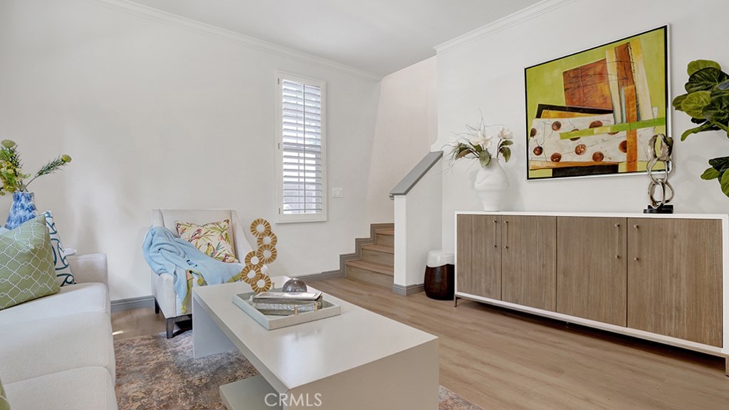Spacious Living Room with fan light and crown moulding - 79 Modesto, Irvine CA 92602 - photo 17