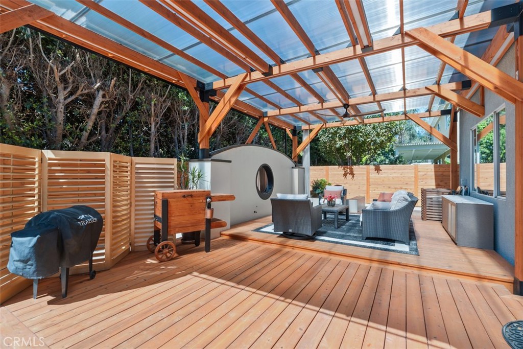 Cedar planked patio deck. - 8 National Place, Irvine CA 92602 - photo 45