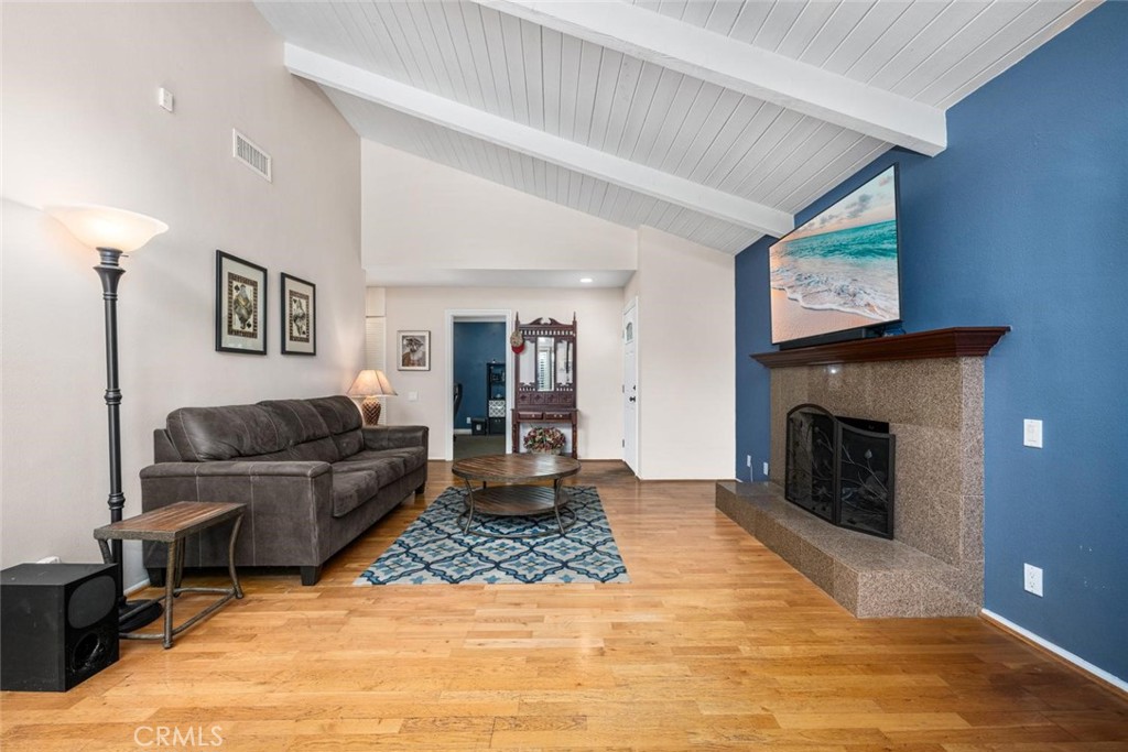 Gas fireplace in living room. - 9 Badger Pass, Irvine CA 92604 - photo 6