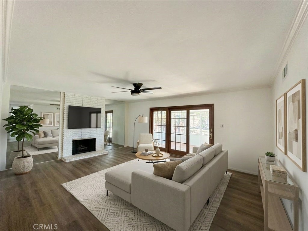 Living room (virtually staged) - 1340 S Walnut Street, La Habra CA 90631 - photo 1