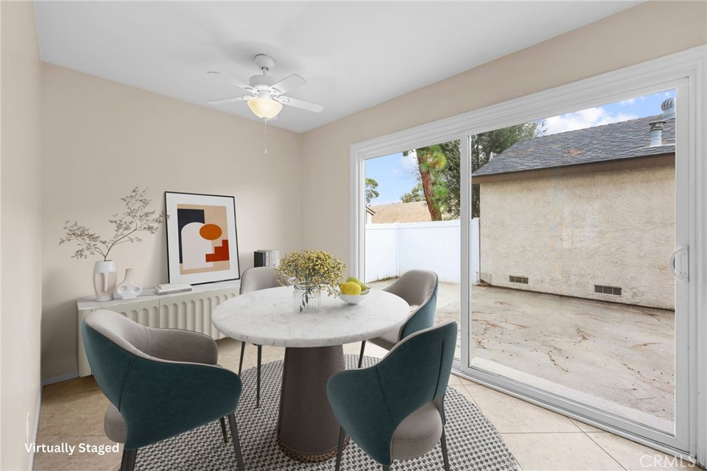 Eating Area off Kitchen virtually staged - 1401 Cheltenham Lane, La Habra CA 90631 - photo 12