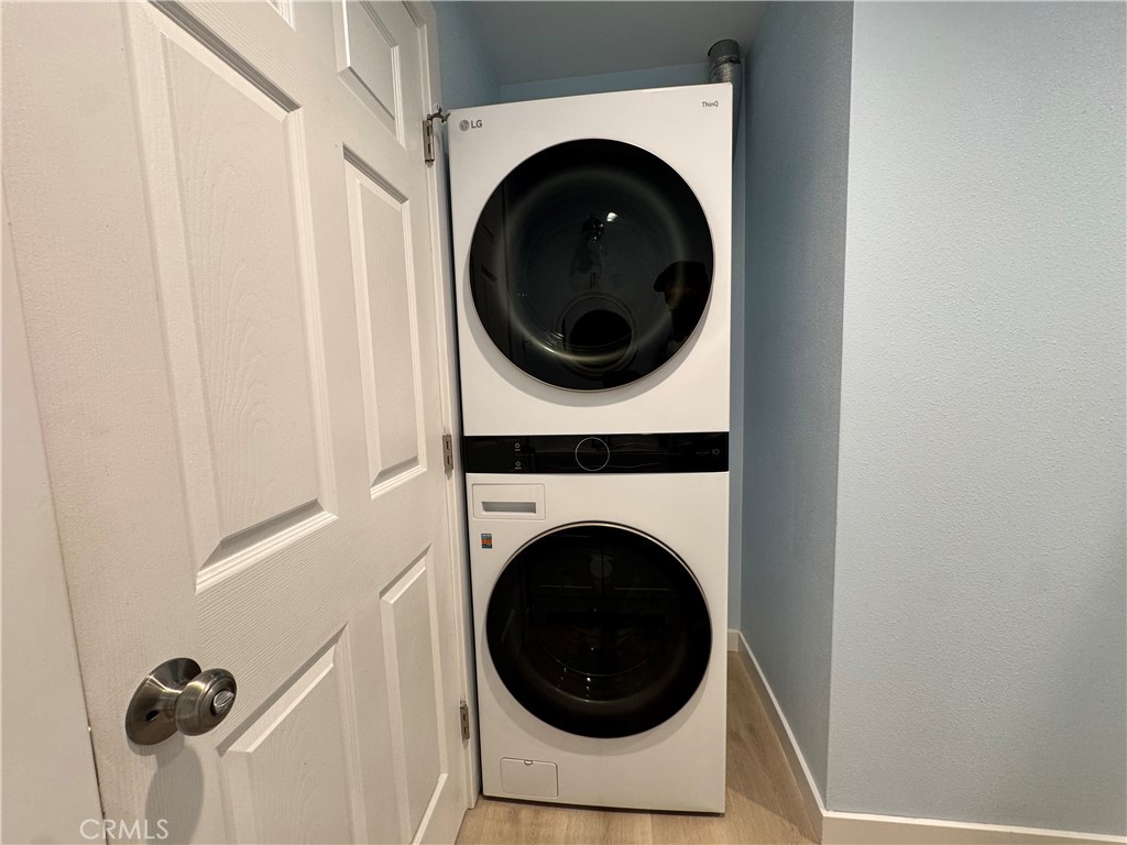 Washer and dryer in bathroom - 320 S Colfax 2, La Habra CA 90631 - photo 4