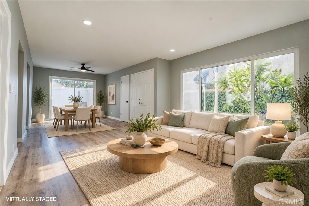 Virtually staged living and dining area - 750 Hartford Lane, La Habra CA 90631 - photo 5