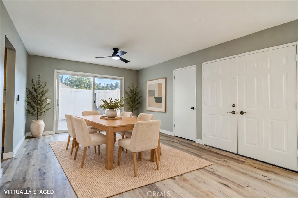 Virtually staged dining area with patio access - 750 Hartford Lane, La Habra CA 90631 - photo 7