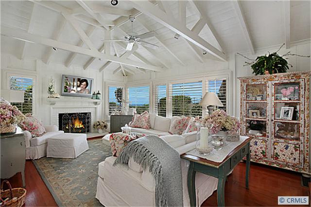 Living room with gas fireplace and ocean views - 1063 TEMPLE TERRACE, Laguna Beach CA 92651 - photo 1