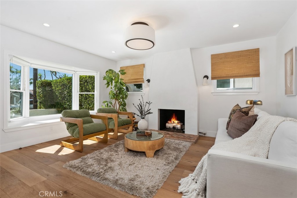 Living room with venetian plaster fireplace mantle - 1136 Catalina, Laguna Beach CA 92651 - photo 4