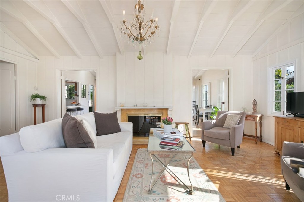 Living Room w/wood burning fireplace - 1260 Brangwyn Way, Laguna Beach CA 92651 - photo 1