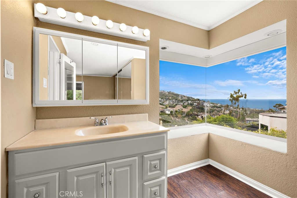 Primary bath with breathtaking ocean views - 1337 Terrace Way, Laguna Beach CA 92651 - photo 15