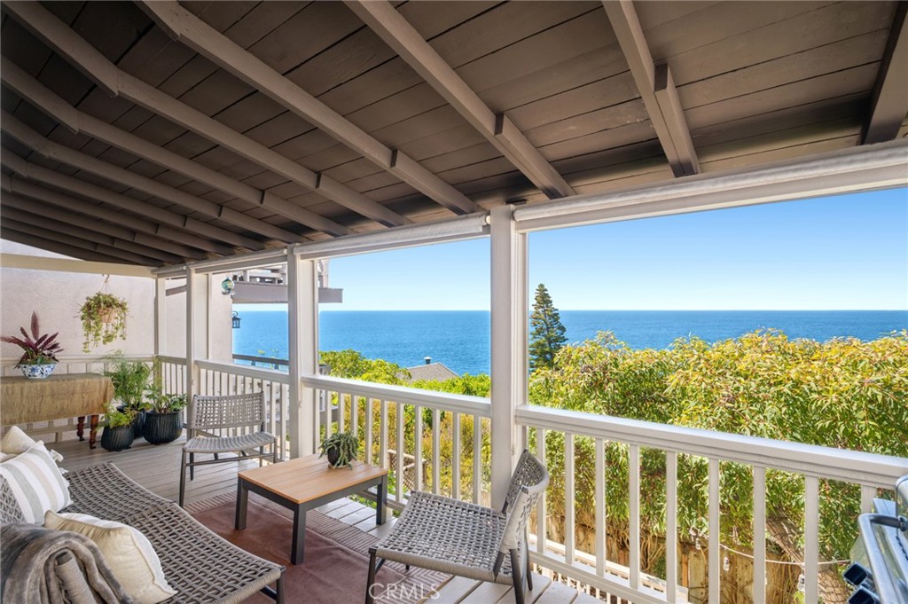 Covered deck direct access from living room - 162 Sunset, Laguna Beach CA 92651 - photo 4