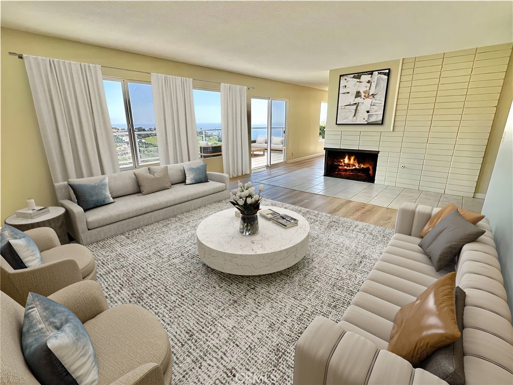Virtual Staging of Ocean view Living Room - 1625 Tahiti, Laguna Beach CA 92651 - photo 4