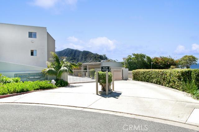 Gated entrance to the Laguna Ocean Vista complex. Pedestrian access gate is on the right side of entry gate. - 21771 Ocean Vista Drive, Laguna Beach CA 92651 - photo 1