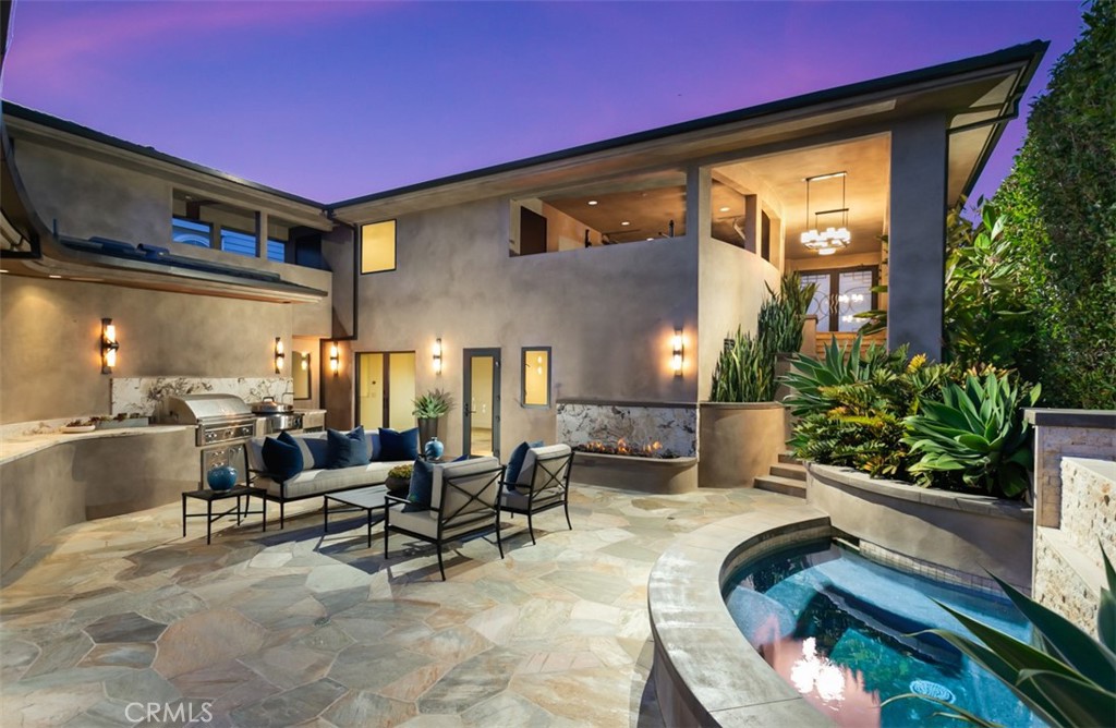 Front Courtyard with Spa and BBQ + Fireplace - 26 S La Senda Drive, Laguna Beach CA 92651 - photo 42