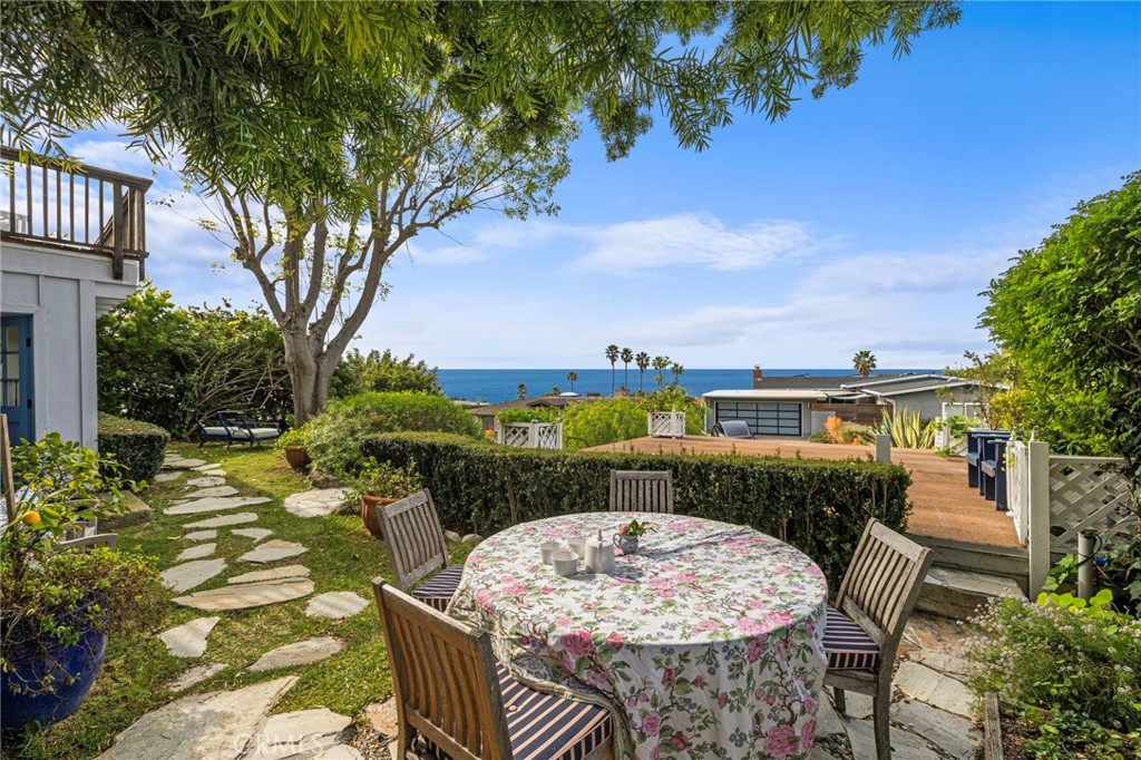 Tranquil ocean view from the lower level garden patio - 30842 Driftwood Drive, Laguna Beach CA 92651 - photo 13