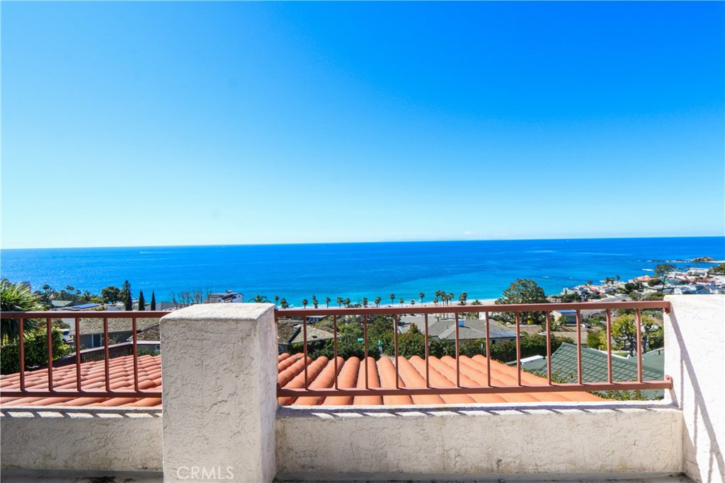 Private balcony off 2nd master bedroom on upper level with stunning ocean views. - 31122 Brooks Street, Laguna Beach CA 92651 - photo 28