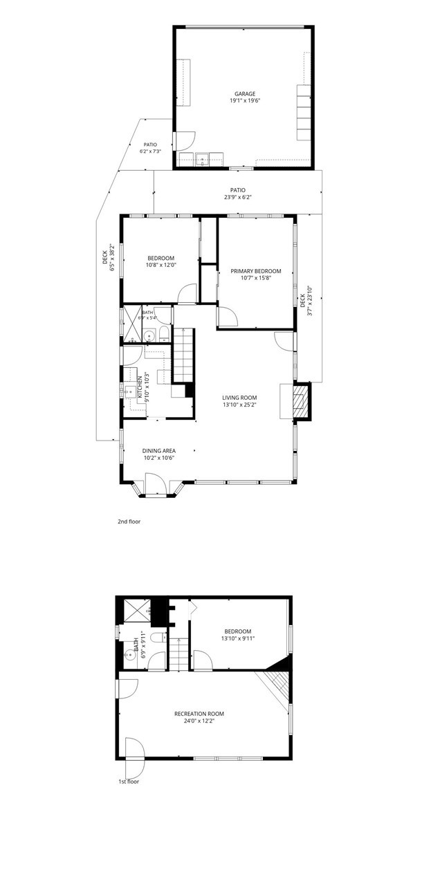 Floorplan for Main Level & Lower level - 32021 & 32001 sunset Avenue, Laguna Beach CA 92651 - photo 43