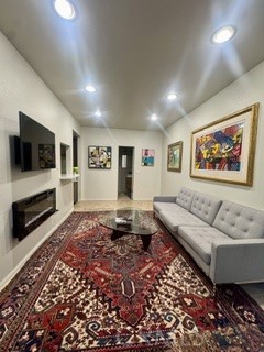 Welcome to the living room, complete with T.V. & wall heater - 343 Myrtle Street B, Laguna Beach CA 92651 - photo 3