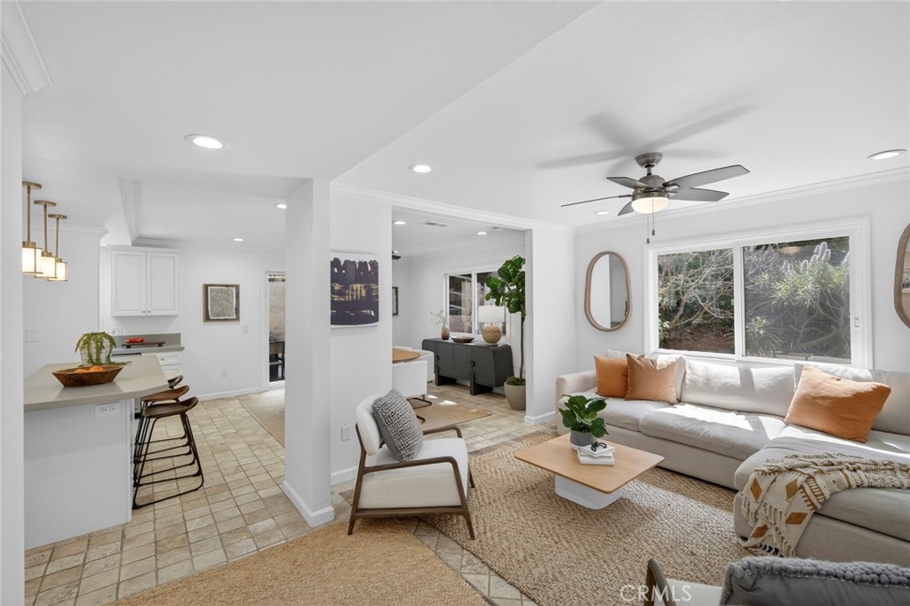 Family room, dining and kitchen - 431 Nyes Place, Laguna Beach CA 92651 - photo 7