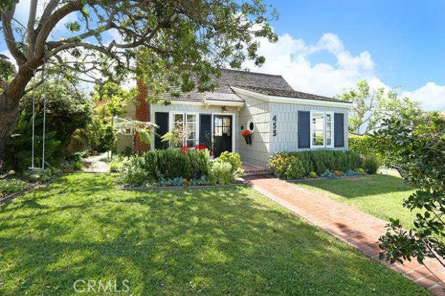 Large hedged front yard with peak ocean views. - 455 Linden Street, Laguna Beach CA 92651 - photo 1