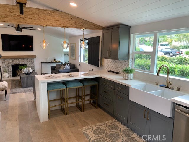 Generous sized kitchen looking into the living room - 490 Thalia Street, Laguna Beach CA 92651 - photo 1