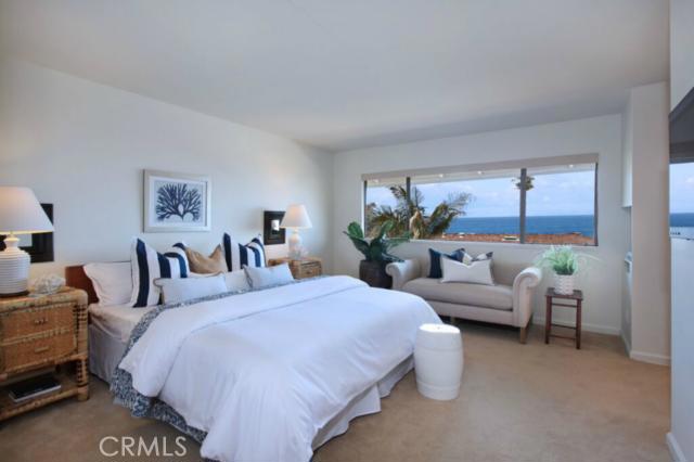 MASTER BEDROOM WITH OCEAN AND WHITE WATER VIEWS - 55 BLUE LAGOON, Laguna Beach CA 92651 - photo 1