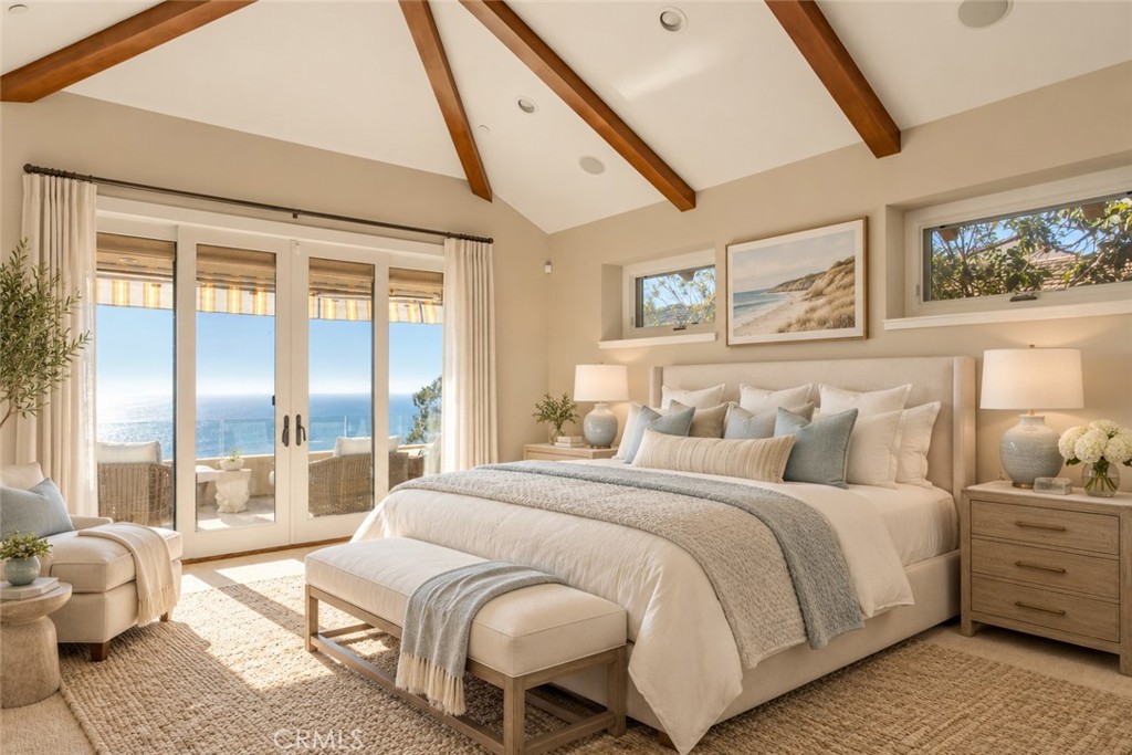 Primary Bedroom: Digitally Staged - 6 Pacific Vista, Laguna Beach CA 92651 - photo 5