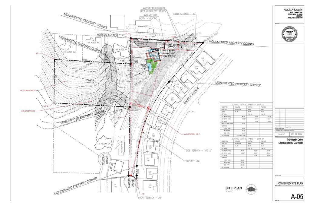 Constraints analysis showing potential location for a home with access from Alisos Avenue. - 749 Marlin Drive, Laguna Beach CA 92651 - photo 17