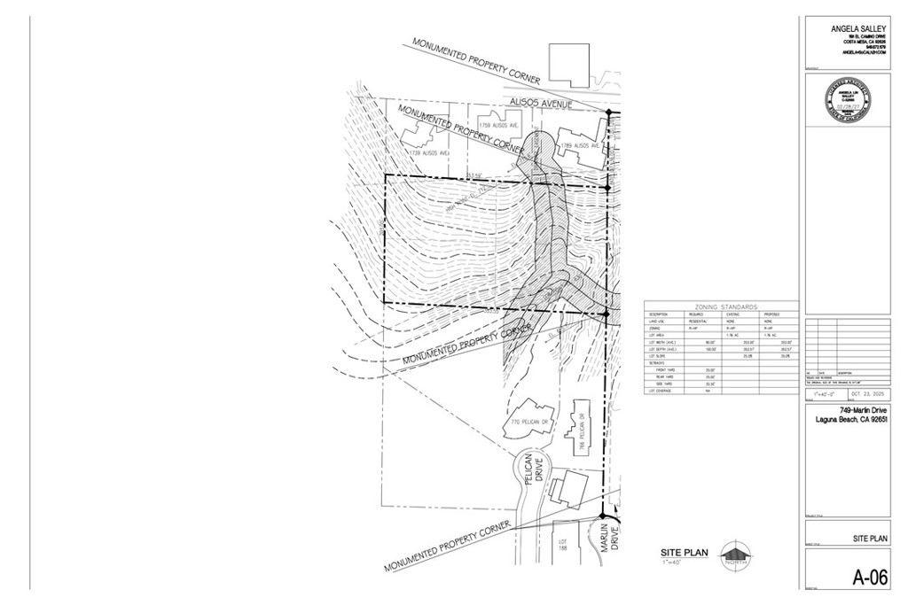 Survey and topographic drawing of AP# 656-032-20. - 749 Marlin Drive, Laguna Beach CA 92651 - photo 20