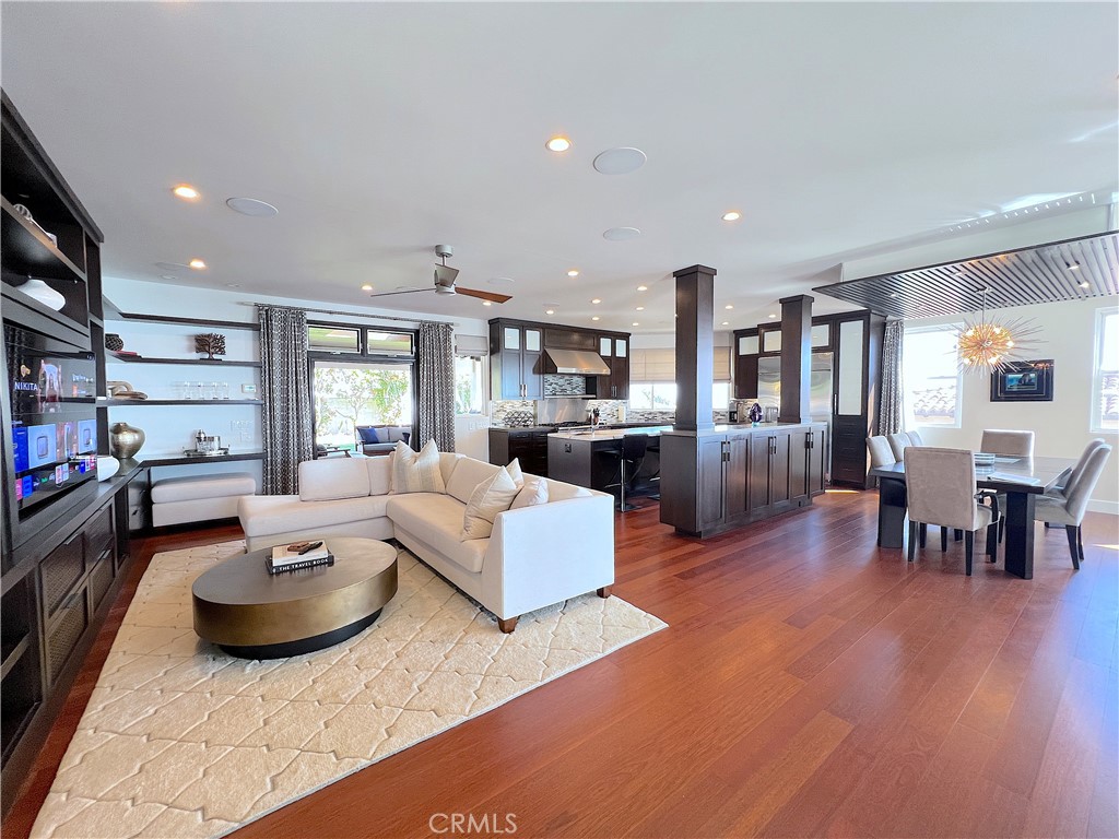 Family room open to kitchen and dining room - 750 Bolsana Drive, Laguna Beach CA 92651 - photo 22