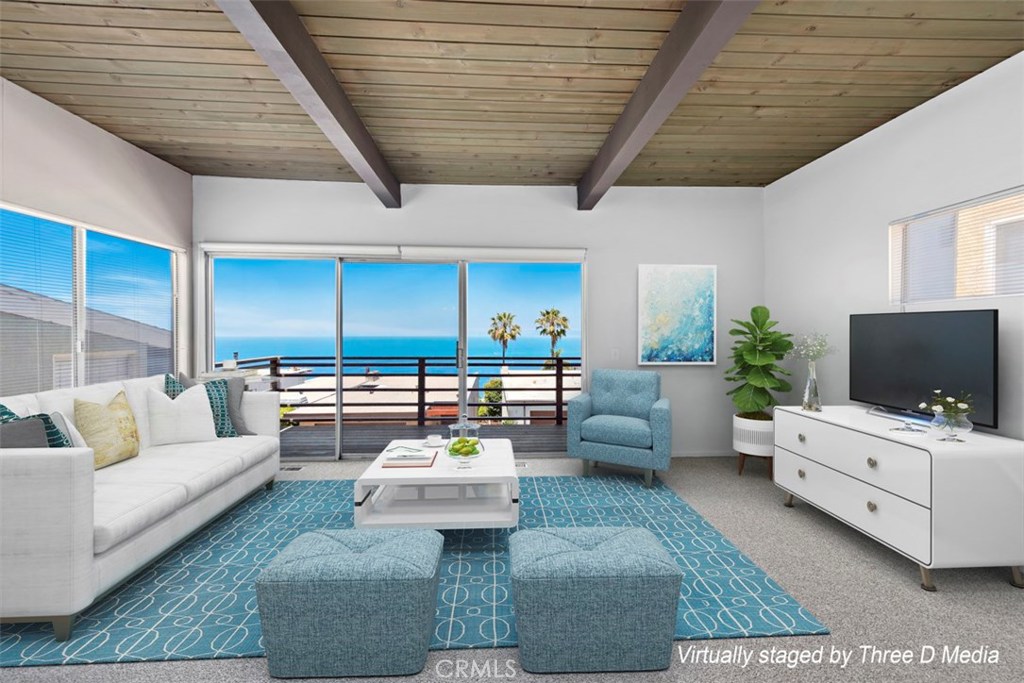Living room with ocean views! Virtually staged image - 840 La Mirada Street, Laguna Beach CA 92651 - photo 1