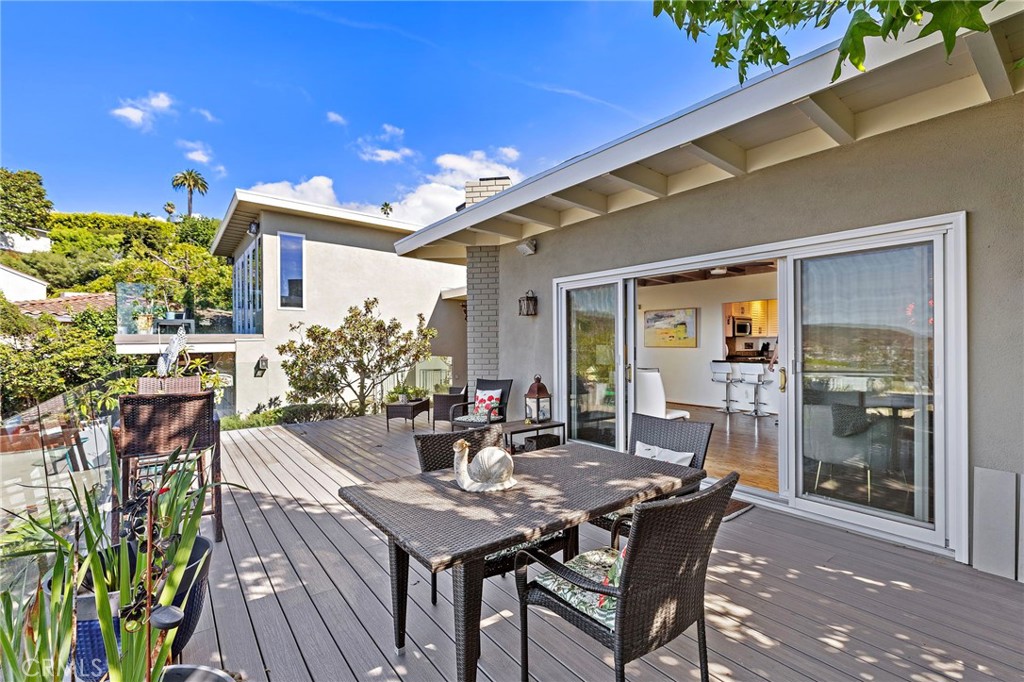 Large ocean view deck from living room - 930 Canyon View Drive, Laguna Beach CA 92651 - photo 5