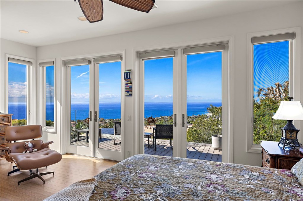 Primary bedroom with ocean views - 930 Canyon View Drive, Laguna Beach CA 92651 - photo 19