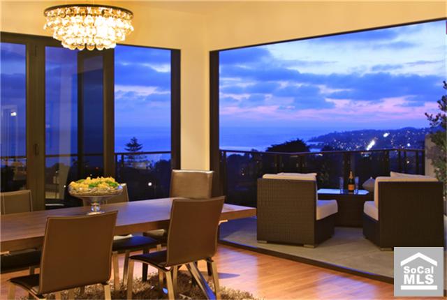 Great Room and Upstairs Deck at Sunset - 994 TEMPLE HILLS Drive, Laguna Beach CA 92651 - photo 1