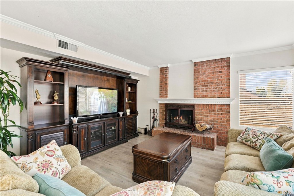 Family room features cozy fireplace - 25516 La Mirada Street, Laguna Hills CA 92653 - photo 15