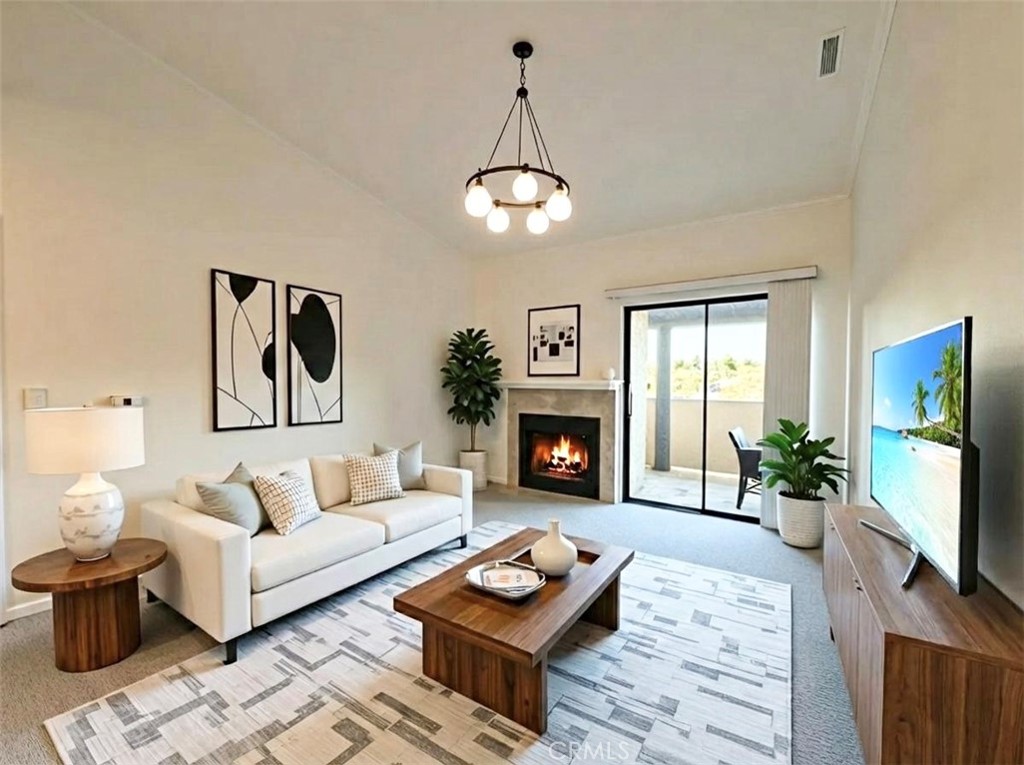 Living room with fireplace - virtually staged - 25521 Indian Hill, Laguna Hills CA 92653 - photo 1