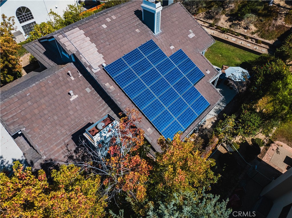 Aerial View of Solar Panels on home - 25652 Nottingham Court, Laguna Hills CA 92653 - photo 35