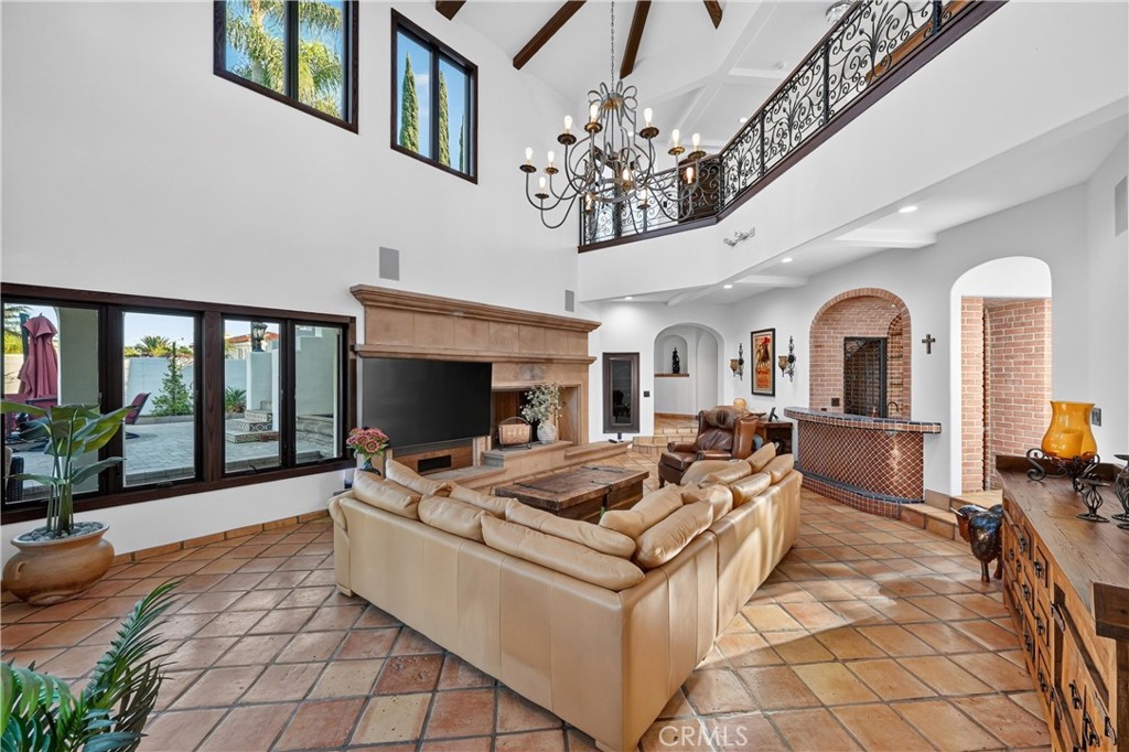 Great room with vaulted beamed ceilings - 27641 Deputy, Laguna Hills CA 92653 - photo 24