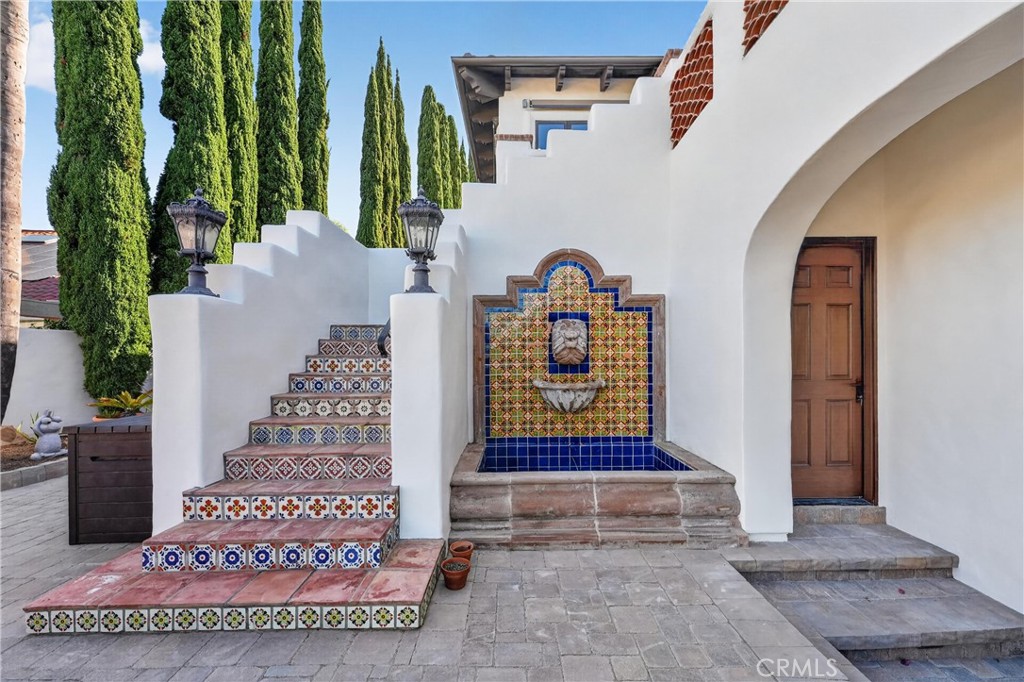 Outdoor fountain and stairs to viewing deck - 27641 Deputy, Laguna Hills CA 92653 - photo 59