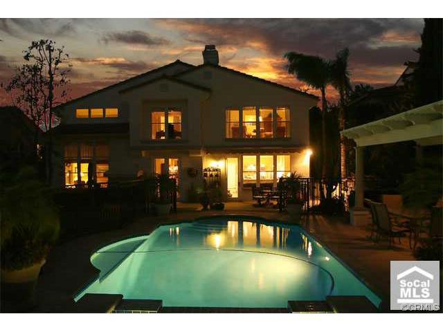 Night shot of backyard pool - 20 Denia, Laguna Niguel CA 92677 - photo 1