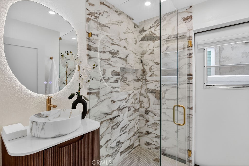 Downstairs Bathroom with shower and access to pool and spa - 24 Corsica, Laguna Niguel CA 92677 - photo 19