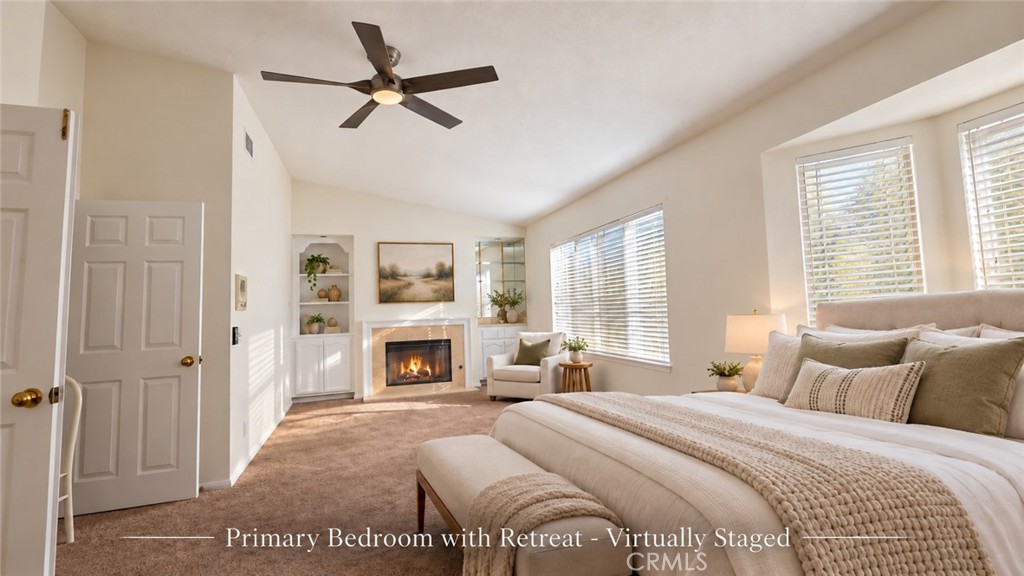 Primary Bedroom with Retreat - Virutally Staged - 24364 Hilton Way, Laguna Niguel CA 92677 - photo 9