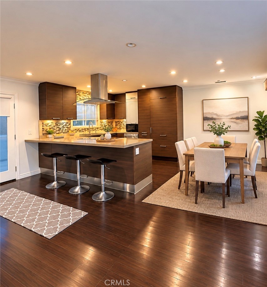 View of kitchen and dining room (Virtually Staged) - 2346 Via Mariposa W A, Laguna Woods CA 92637 - photo 7