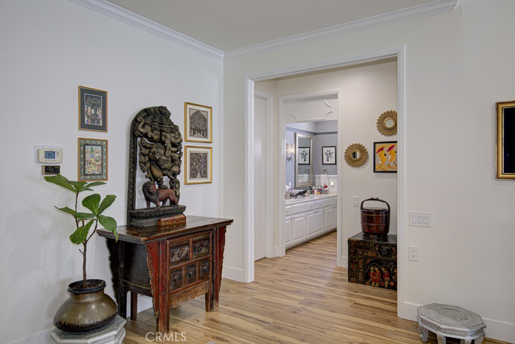 Entry to hallway off the living room leading to guest bedrooms and guest bathroom. - 5553 Rayo Del Sol B, Laguna Woods CA 92637 - photo 33